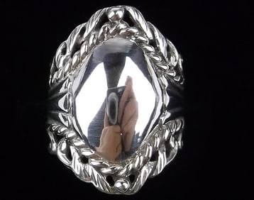 Mint Vintage Taxco Sterling Silver Ornate Ring Size 6