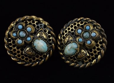 Stunning Vintage 1930s Czech Glass Earrings