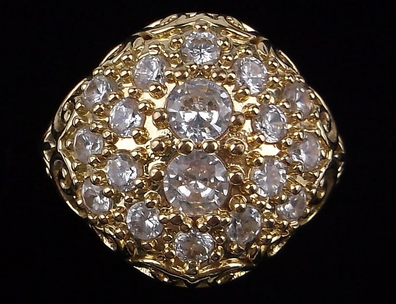 Mint Gold Over Sterling Silver Cocktail Dome Ring 6 (1 of 3)