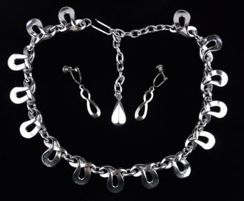 Mint Vintage 1960s Germany Necklace Earrings Set 17"