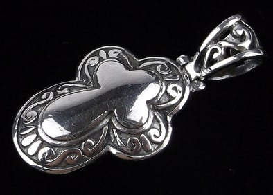 Mint Vintage Thick Sterling Silver Ornate Cross Pendant