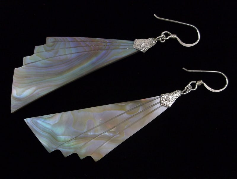Mint Vintage Sterling Silver Abalone Drop Earrings (1 of 2)