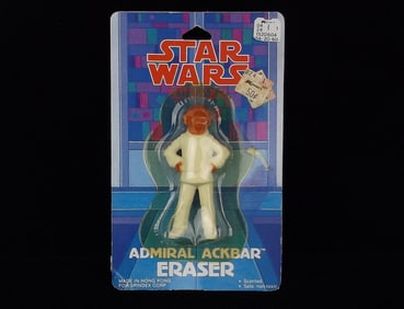 New On Card Vint 1983 Star Wars Admiral Ackbar Eraser Big