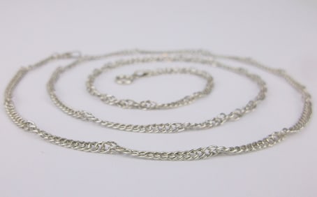 Mint Vint Italian Sterling Silver Helis Rope Chain Necklace 20"