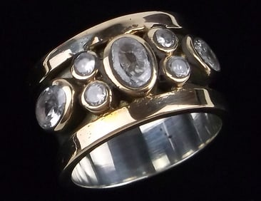 Mint Vintage Thick Sterling Silver Cocktail Band Ring 7
