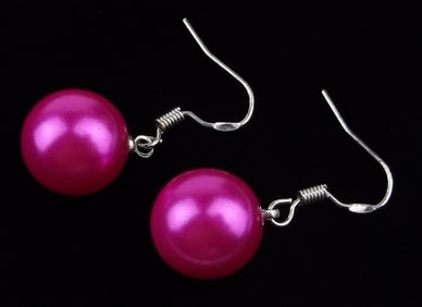 New Sterling Silver Pink Drop Earrings