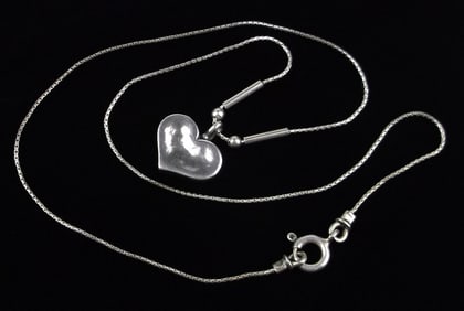 Stunning Vintage Diane Sterling Silver Heart Chain Necklace 18"