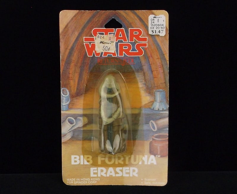 New On Card 1983 Star Wars Bib Fortuna Eraser Big Vintage (1 of 3)