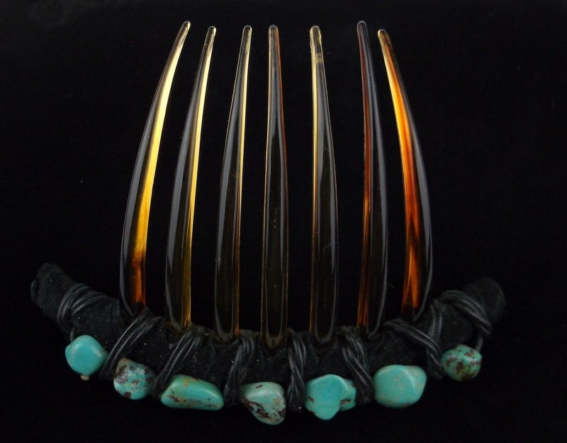 Mint Big Turquoise Hair Pick Barrette (1 of 3)