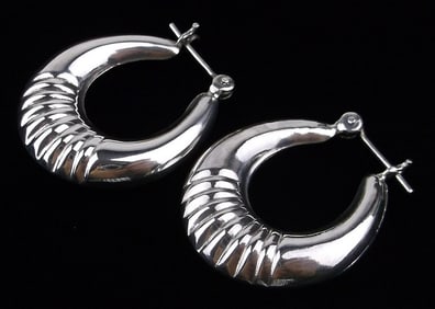 Stunning Vintage Sterling Silver Ornate Drop Earrings