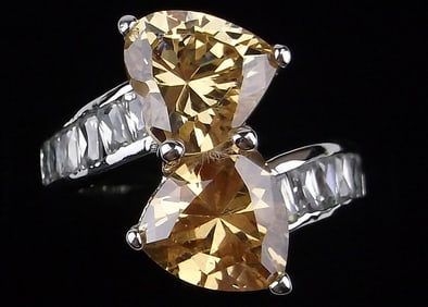 New Designer Sterling Silver 2.5cttw Orange Tourmaline Ring 8