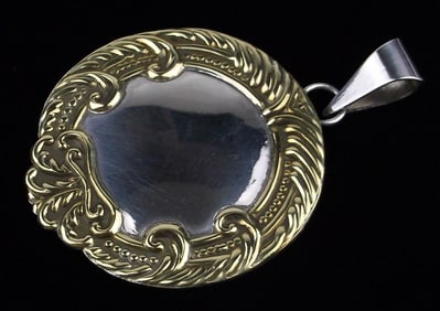 Big Mint Vintage Taxco Sterling Silver Ornate Pendant