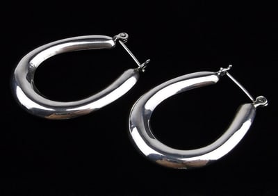 Mint Vintage Sterling Silver Horseshoe Drop Earrings