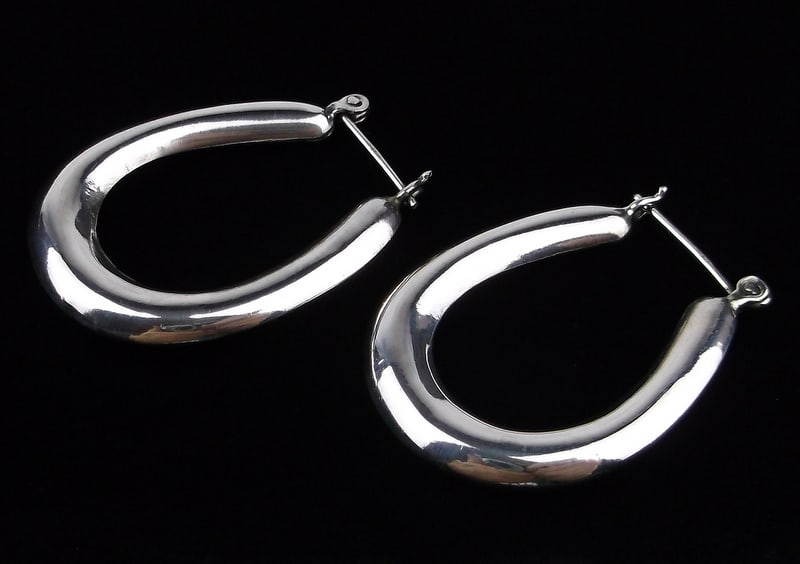 Mint Vintage Sterling Silver Horseshoe Drop Earrings (1 of 2)