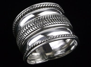 Mint Vintage Taxco Sterling Silver Ornate Dome Ring 9