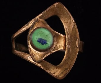 Stunning Vintage 1960s Copper Snake Eye Ring 7-9 Adjustable