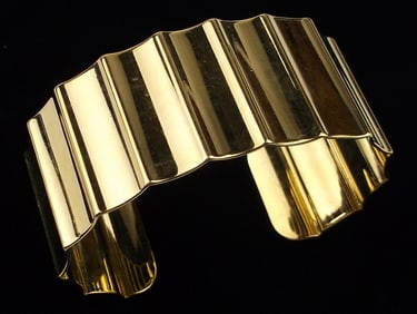 Stunning Vintage Brass Cuff Bracelet 7.5"