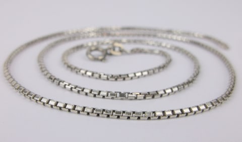 Mint Vintage Italian Sterling Silver Chain Necklace 18"