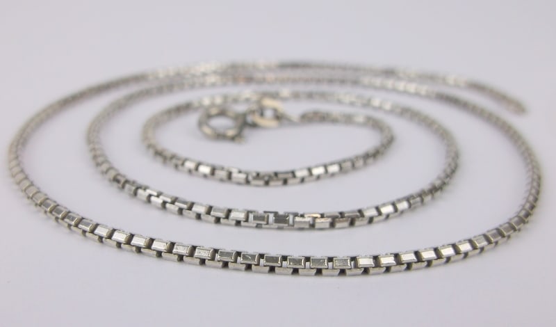 Mint Vintage Italian Sterling Silver Chain Necklace 18" (1 of 2)