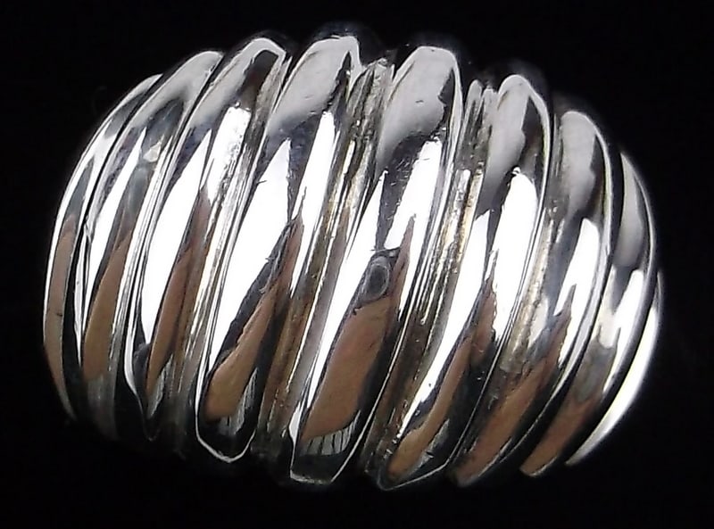 Mint Vintage Thick Heavy Sterling Silver Design Ring 7 (1 of 2)