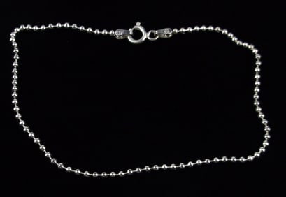 Mint Vintage Italian Sterling Silver Ball Chain Bracelet 9"