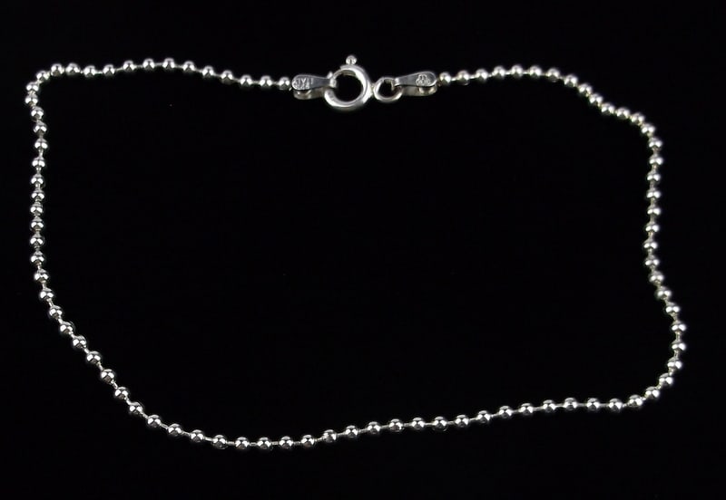 Mint Vintage Italian Sterling Silver Ball Chain Bracelet 9" (1 of 2)