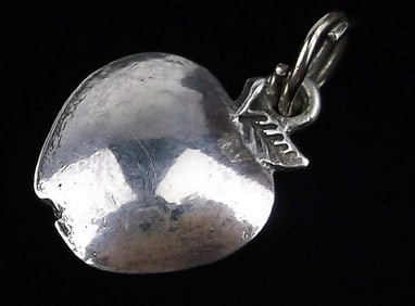 Stunning Vintage Sterling Silver Apple Self Control Charm Pendant