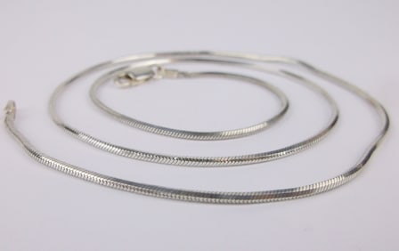 Mint Vintage Italian Sterling Silver Chain Necklace 18"