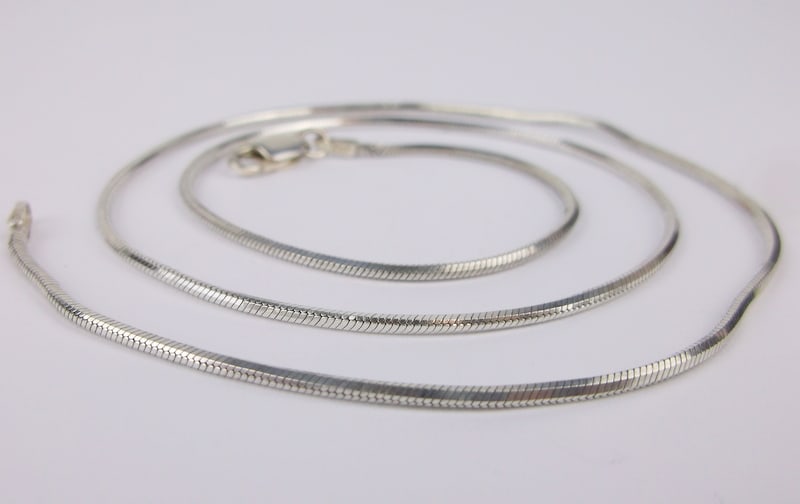 Mint Vintage Italian Sterling Silver Chain Necklace 18" (1 of 2)