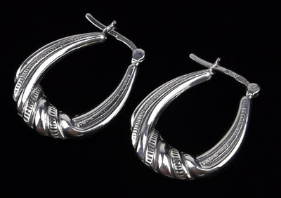 Mint Vintage Ornate Sterling Silver Drop Earrings