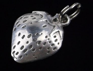 Mint Vintage Sterling Silver Strawberry Goodness Charm Pendant