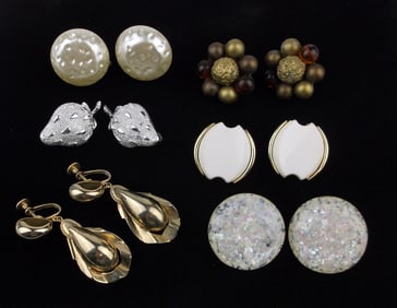 6 Gorgeous Vintage 1950s-70s Earrings Sets Lot