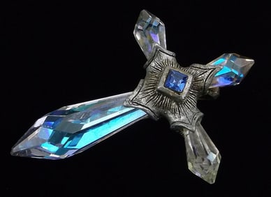 Gorgeous Vintage Crystal Cross Pendant