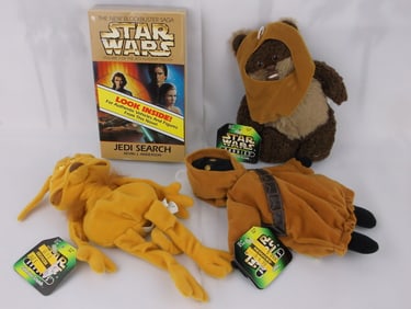 New Vintage 1996-97 Star Wars Ewok Plush and Toy Lot