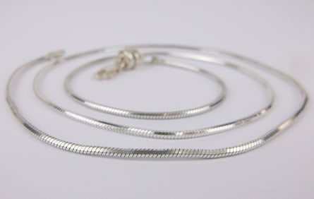 Mint Vintage Italian Sterling Silver Chain Necklace 20"