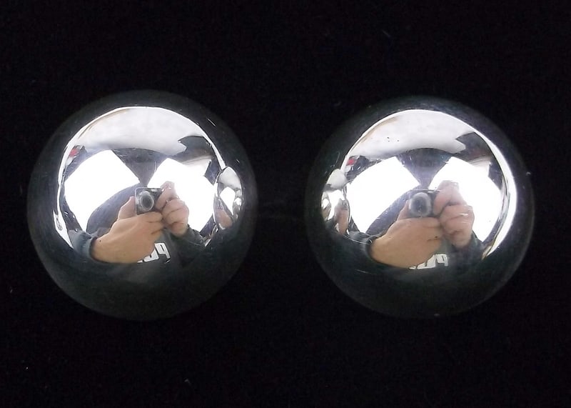 Big Mint Vintage Sterling Silver Dome Earrings (1 of 2)