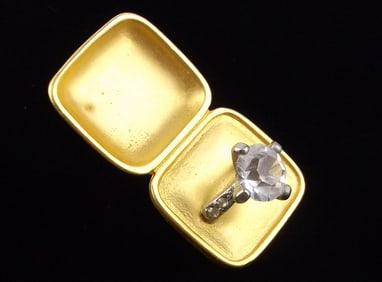 Mint Vintage M Jent Engagement Ring Rhinestone Pin