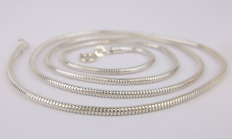 Mint Vintage Thick Sterling Silver Soft Chain Necklace 24"