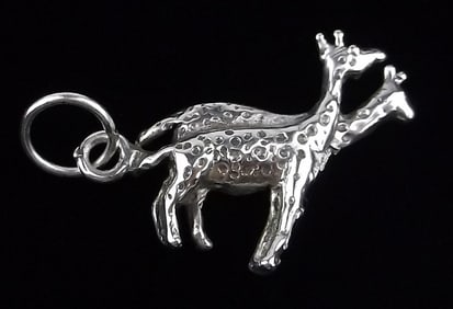 Mint Vintage Sterling Silver Giraffe Charm Pendant