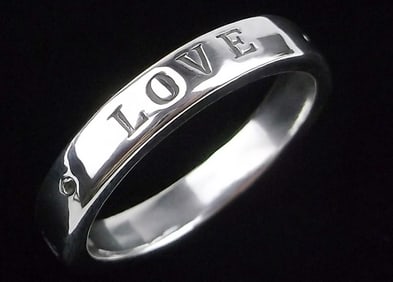 Stunning Vint Thick Sterling Silver True Love Waits Ring 10