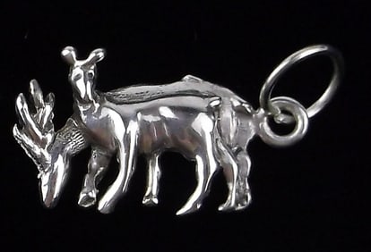 Mint Vintage Sterling Silver Deer Charm Pendant