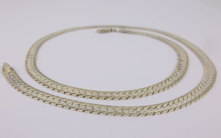 Stunning Vintage Italian Sterling Silver Chain Necklace 20"