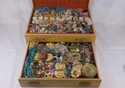 Huge Vintage Box FULL Of Vintage Estate Jewelry