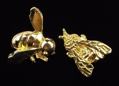 2 New Vintage 1960s Bee Insect Brooch Lot