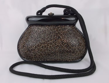 Stunning Timmy Woods Hollywood Acacia Wood Purse Signed