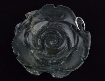 Big Vintage Jadeite Rose Pendant