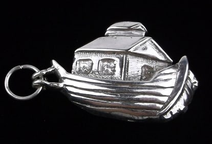 Mint Vintage Sterling Silver Noahs Ark Pendant