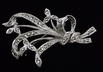 Mint Vintage 1960s Marcasite Brooch