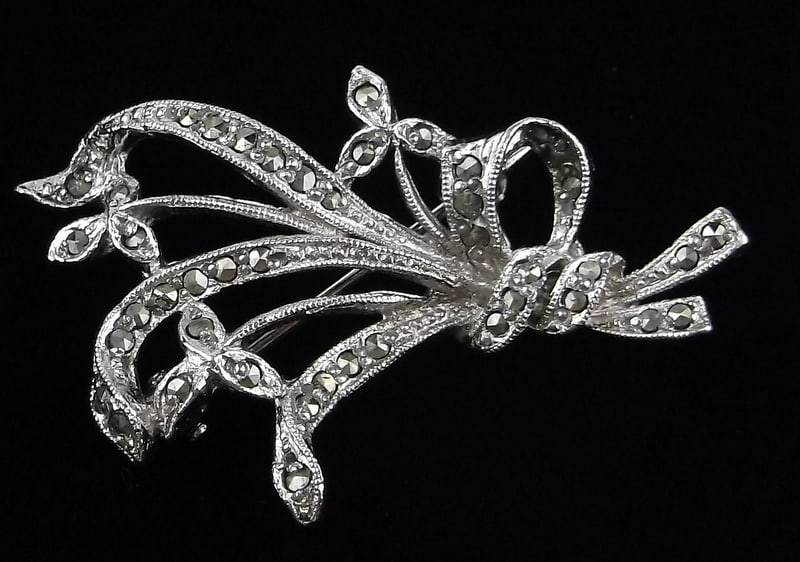 Mint Vintage 1960s Marcasite Brooch: Mint Condition, In Like New Condition, Perfect