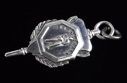 Mint Vintage 1950s Sterling Silver Basketball Pendant